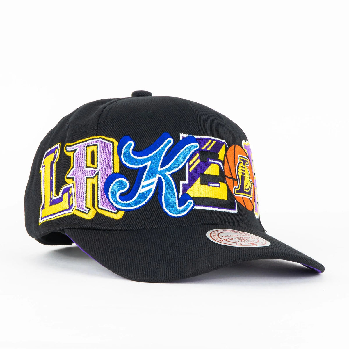 Gorra Mitchell&Ness LAKERS HYPEBLACK/COLORS | Snapback Visera Semicurva