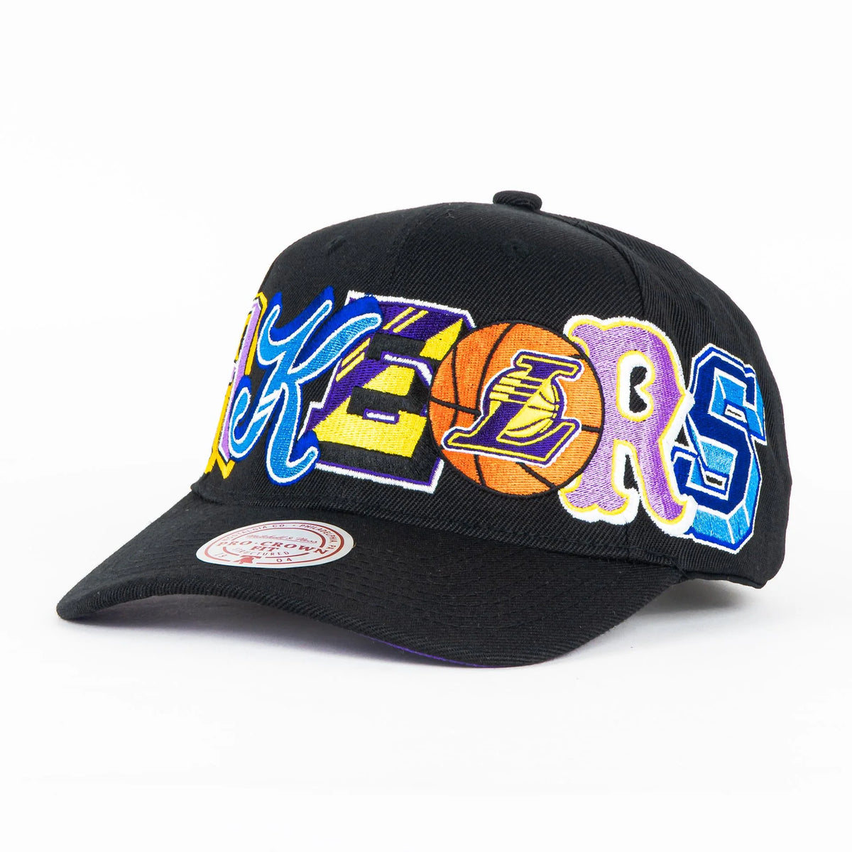 Gorra Mitchell&Ness LAKERS HYPEBLACK/COLORS | Snapback Visera Semicurva