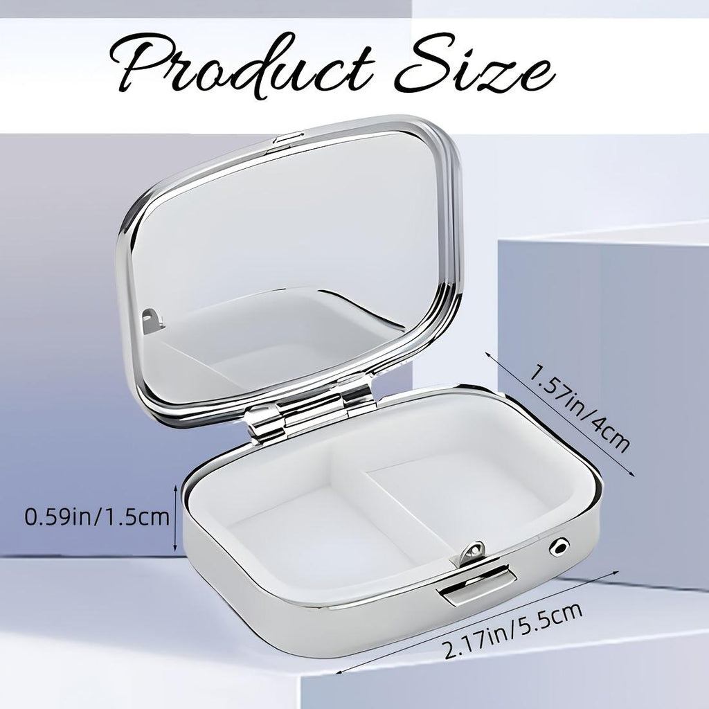 1 cute cat-shaped pill organizer, 2 metal pill organizers with compartments—portable and durable, perfect for storing vitamins and medications, and an ideal travel gift for parents and friends