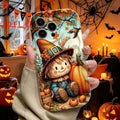 Healing Autumn Theme Phone Case Countryside Scarecrow Pumpkin Wheat Ear Fallen Leaves Flying Birds Autumn Harvest Print is the best choice for Halloween gifts, suitable for 18/17/16/15/14/13/12/11/Plus/Pro/ProMax/Air, S22/23/24/25/26, birthday gifts